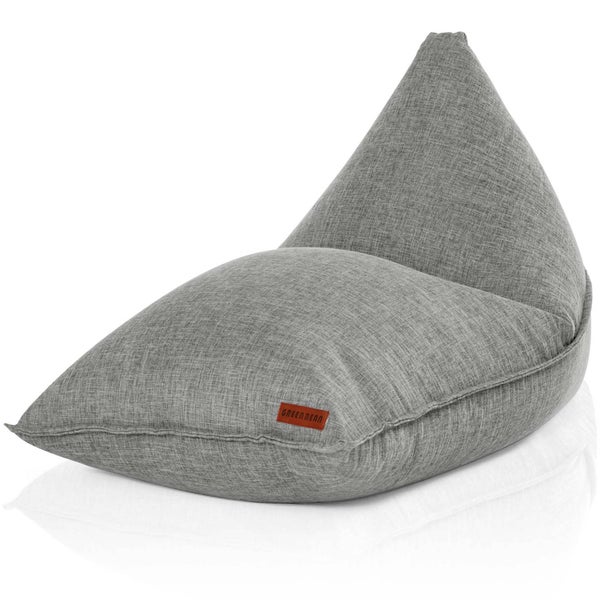 Green Bean Sitzsack Triangle 150x100x100cm mit 220 Liter EPS-Perlen Füllung - Kuschelig Weich Waschbar - Drinnen Stoff Bodenkissen Liegekissen Sitzkissen - Grau