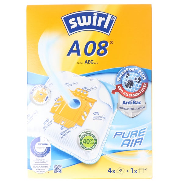 Swirl Staubsaugerbeutel A08 (A09) MicroPor Plus für AEG Staubsauger