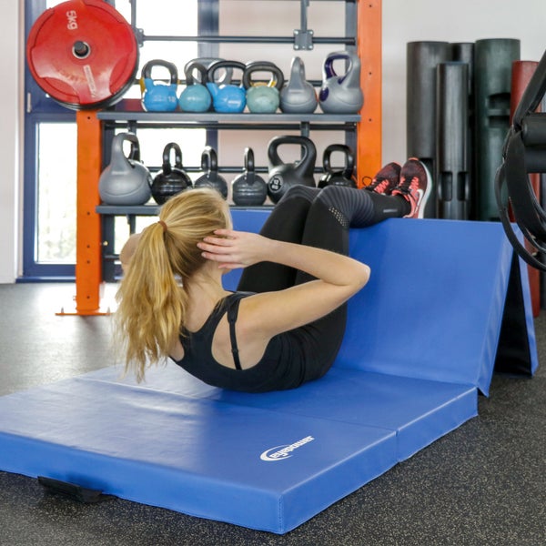 200x100cm Klappbare Gymnastikmatte - 8 cm dicke Turnmatte Blau Schwarz
