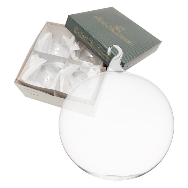 Kristall 10cm Glaskugel mit Glasöse, mundgeblasen, handdekoriert, unversilbert (4 Stück), 4 Stck.