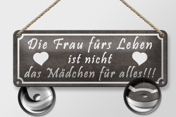 Blechschild Spruch 27x10cm Frau ist nicht Mädchen für alles Dekoration