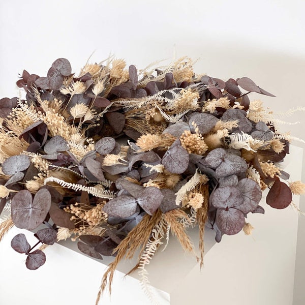 Adventskranz Beige aus Trockenblumen
