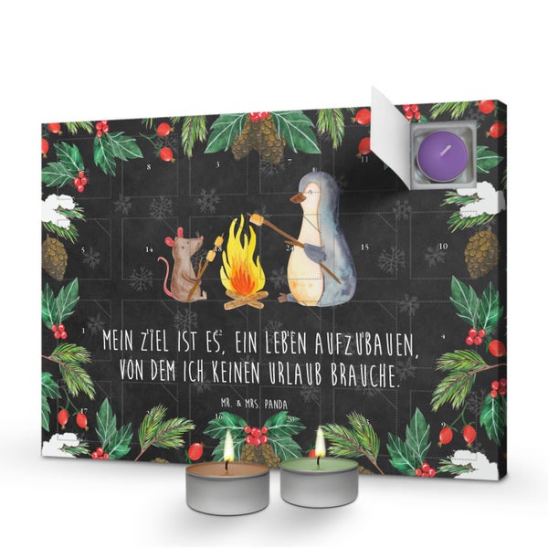 Mr. & Mrs. Panda Duftkerzen Adventskalender Pinguin Lagerfeuer - Schwarz