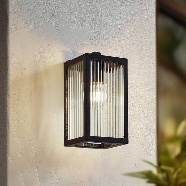 Lindby Wandleuchte außen Bolgar (spritzwassergeschützt (Modern) in Schwarz aus Metall (1 flammig, E27) - Außenwandleuchten Wandlampe Led Außenlampe Outdoor für Außenwand/Hauswand Haus