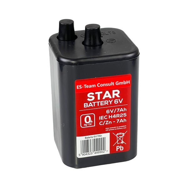 UvV STAR Blockbatterie 7 Ah für Warnleuchten, Baustellen Typ 4R25 6 Volt / 20 Stück