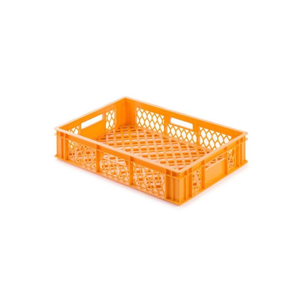 PROREGAL SparSet 10x Eurobehälter Bäcker- und Konditorenkasten HxBxT 13 x 40 x 60 24 Liter Gelb-Orange Brötchenkiste stapelbare Bäckerkiste
