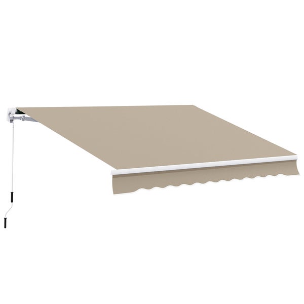 Outsunny Gelenkarmmarkise, Verstellbare Klemmmarkise, 3,95 x 3m, 100% Polyester (280g/m²), Aluminium , Beige