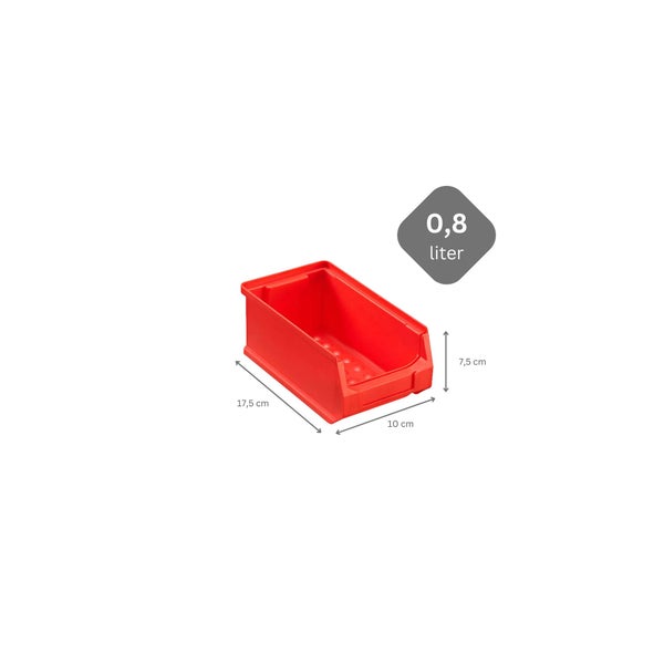 PROREGAL ProfiDrop Systemwagen auf Rollen mit Blauen Systemplatten und 180 x Rote und Gelbe Sichtlagerbox 2.0 HxBxT 130 x 100 x 50 cm