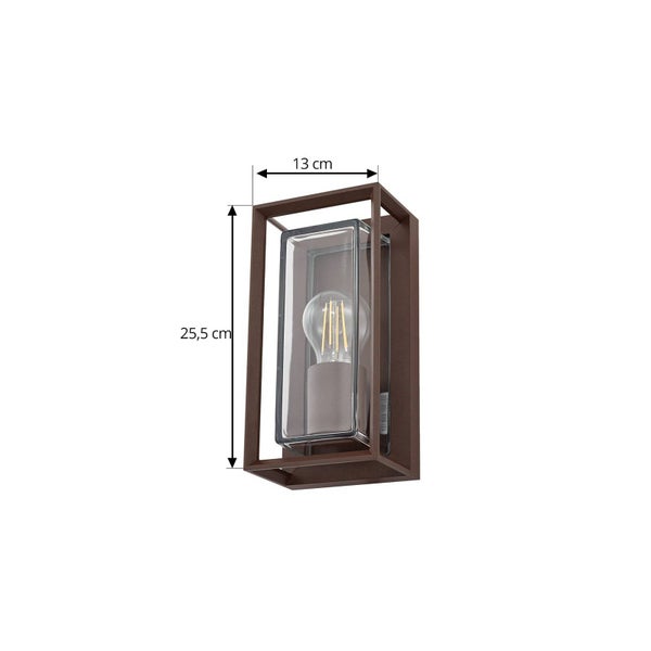 Arcchio Wandleuchte außen Ismera (Modern) in Braun aus Aluminium (1 flammig, E27) - Außenwandleuchten Wandlampe Led Außenlampe Outdoor für Außenwand/Hauswand Haus Terrasse & Balkon