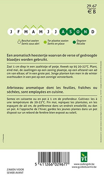 Informationen zur Aussaat und Ernte einer aromatischen Pflanze
