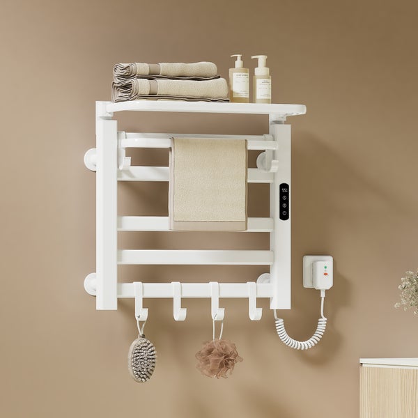 EMKE Elektrischer Handtuchwärmer – 135 W, Intelligentes Thermostat, WiFi- und APP-Steuerung, Timer-Funktion, Handtuchtrockner elektrisch, Weiß