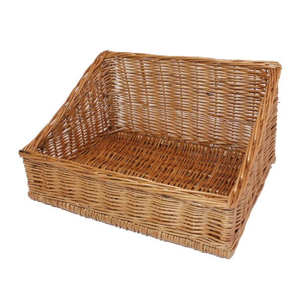 FRANK FLECHTWAREN | Regalkorb Natur, WEIDE, Breite 50 cm, Tiefe 40 cm, vordere Höhe 13 cm, hintere Höhe 27 cm