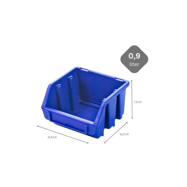 PROREGAL SuperSparSet 40x Sichtlagerbox 1 HxBxT 7,5 x 11,6 x 11,2 cm Polypropylen Blau