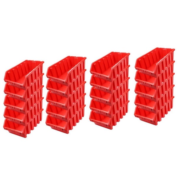 PROREGAL SuperSparSet 20x Sichtlagerbox 5 HxBxT 18,7 x 33,3 x 50 cm Polypropylen Rot