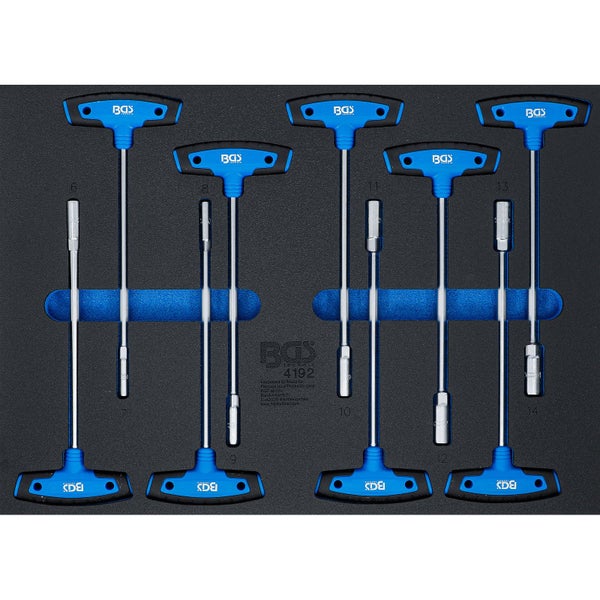BGS T-Griff Steckschlüssel Satz in Schaumstoffeinlage