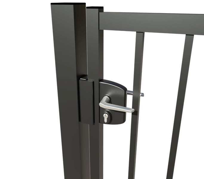 Tor mit Schloss und Griff