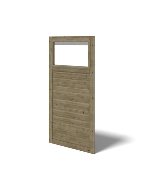 Gartentor aus Holz mit Fenster, stabiles Holztor für den Garten als Zugangsbereich oder Sichtschutz.