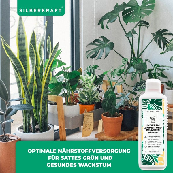 SILBERKRAFT Zimmer- & Grünpflanzen Dünger – 1 Liter