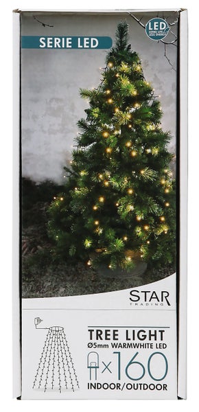 Verpackung einer LED-Lichterkette für den Innen- und Außenbereich mit 160 warmweißen Lichtern