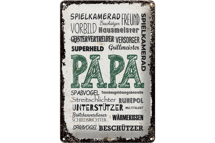 Blechschild Spruch Papa Spielkamerad Beschützer Freund 20x30cm