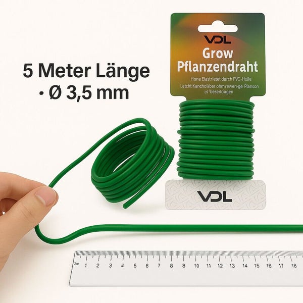 VDL Grow Pflanzendraht, 5 Meter Länge, Durchmesser 3,5 mm