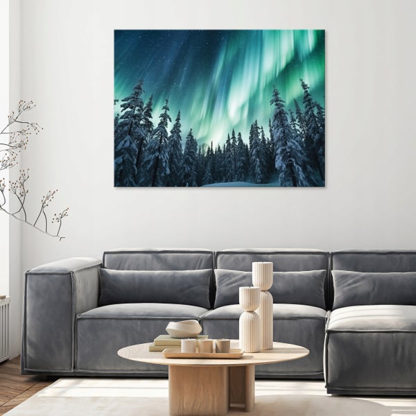 Leinwandbild Polarlicht Landschaft Bilder Wohnzimmer 60X40 cm