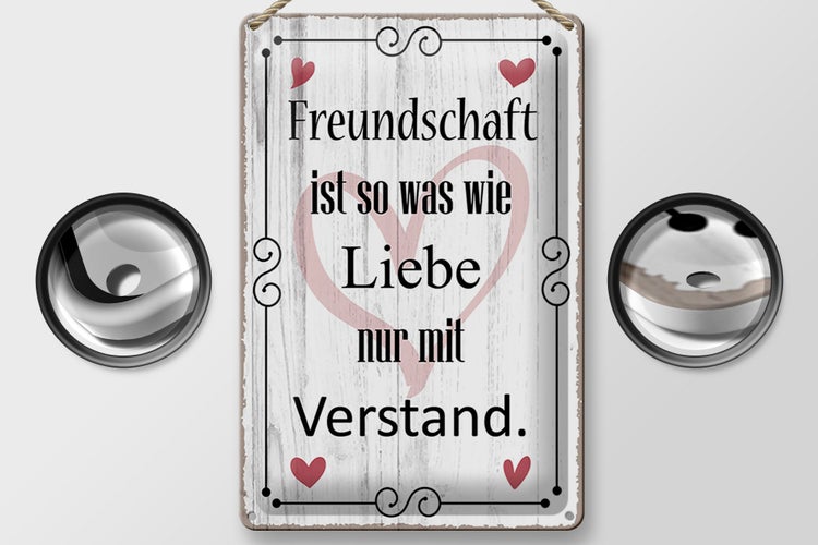 Blechschild Spruch 20x30cm Freundschaft ist so wie Liebe