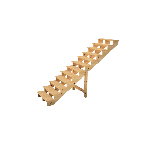 Außentreppe, Gartentreppe, Terrassentreppe  Holz Höhe 207cm 12 Stufen, Breite 160cm, OHNE Setzstufen