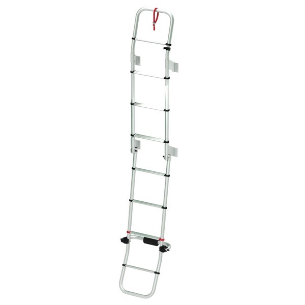 Silberne Dachleiter mit Halterungen