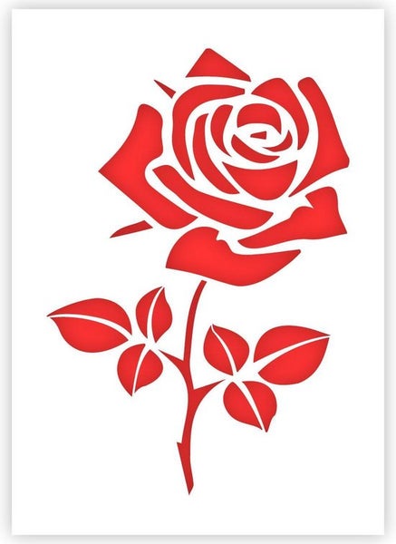 QBIX Rose Schablone - A3 Größe - Kunststoff - Schablone