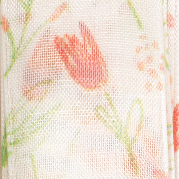 Gardine mit Blumenmuster