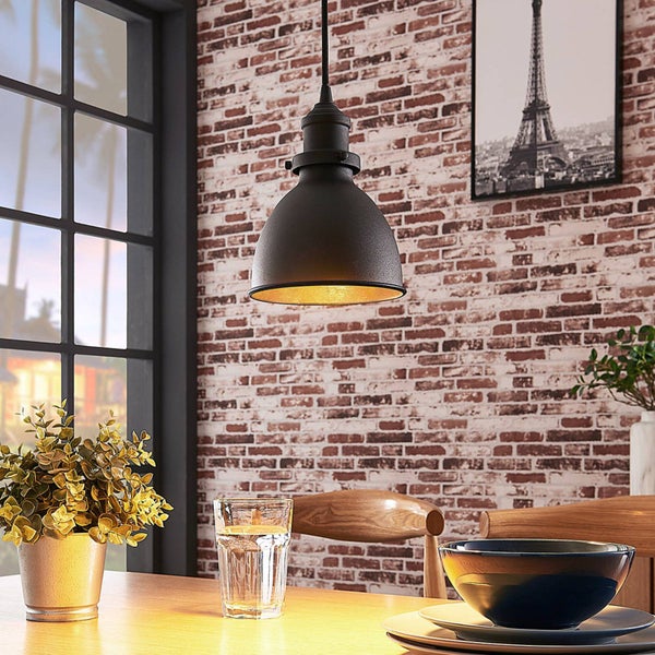 Hängeleuchte mit Maßangaben: Gesamthöhe 1500 Millimeter, Schirmdurchmesser 155 Millimeter, Baldachindurchmesser 80 Millimeter.