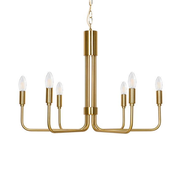 Goldfarbene Deckenleuchte mit sechs Armen