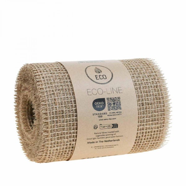 Rolle aus Jutegewebe, Naturfasern, Oeko-Tex Standard 100 zertifiziert, geeignet für Garten und Dekoration.