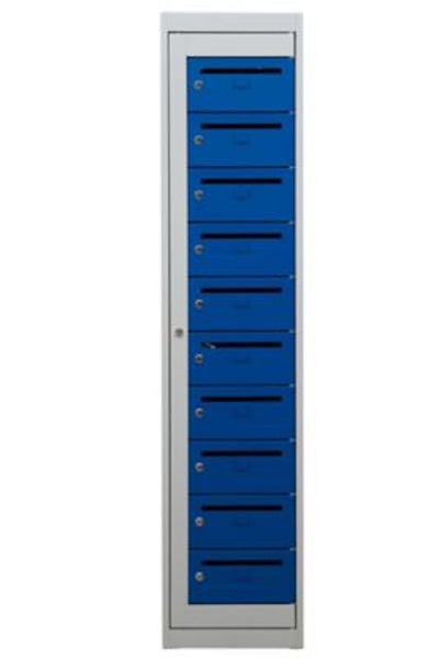 PROREGAL Postverteilerschrank Crane HxBxT 180 x 40 x 50 cm Grau-Blau