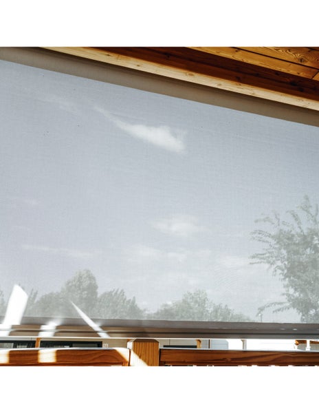 Senkrechtmarkise mit Seilführung Braidd5 Graphite 200X250cm mit Handkurbel - Maanta® Reef Roll