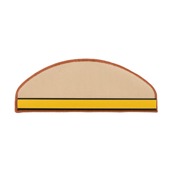 FLOORDIREKT Stufenmatte Rügen Selbstklebend Strapazierfähig Terra Halbrund 65 x 23,5 cm