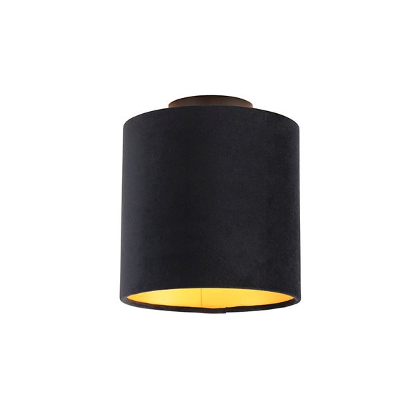 Deckenleuchte mit Schirm schwarz/gold 20 cm - Combi schwarz