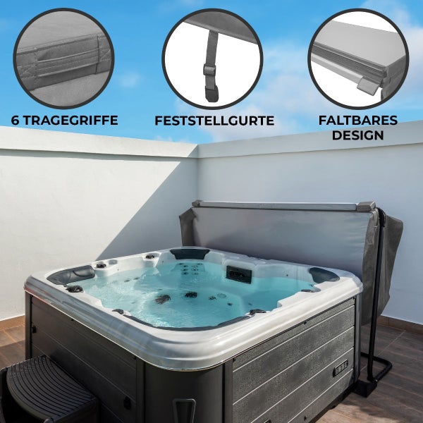 2,1m Whirlpool Abdeckung - Grau