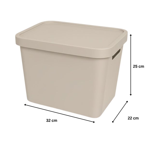 Aufbewahrungsbox mit Deckel, Abmessungen 32 x 22 x 25 Zentimeter