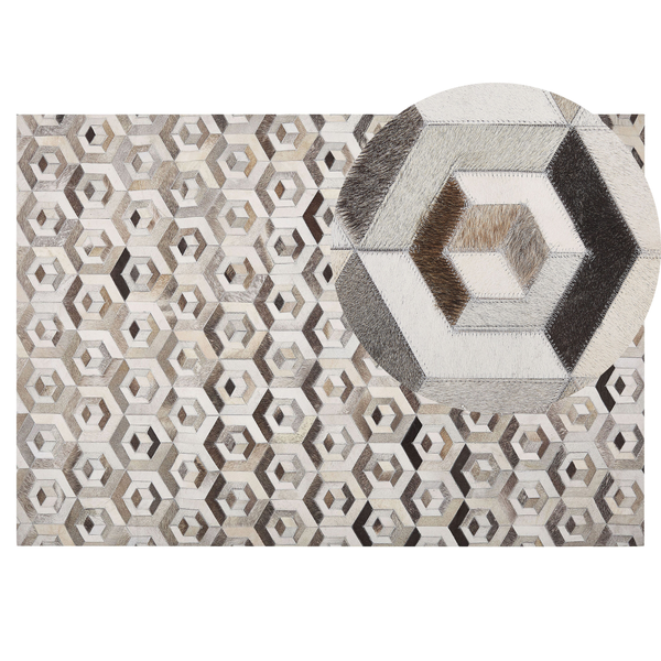 Teppich TAVAK Beige 140 x 200 cm Echtleder