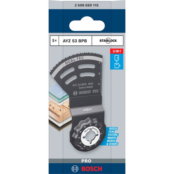 Bosch Tauchsägeblatt Set mit fünf Teilen, AYZ 53 BPB