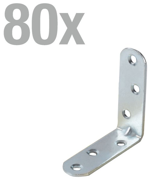 Set aus 80 Eckverbindern aus Metall zur stabilen Montage von Holzkonstruktionen