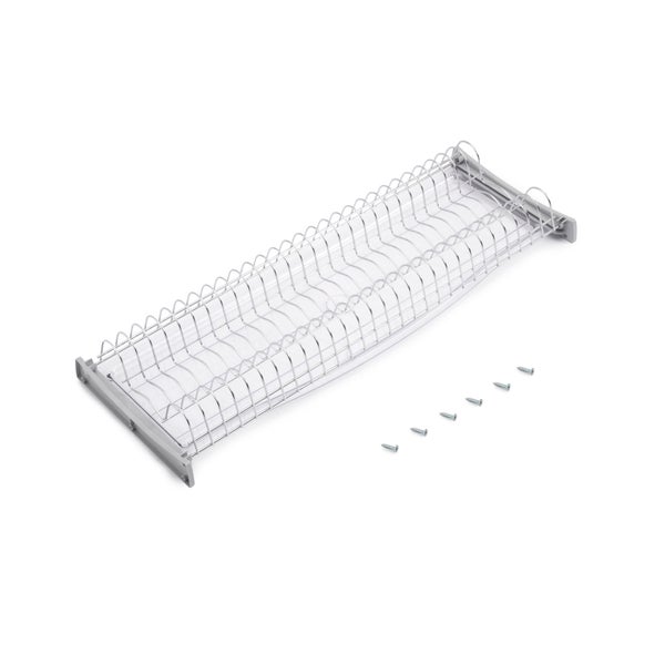 Abtropfgestell für Geschirr, Tellerhalter aus Metall mit Befestigungsschrauben.