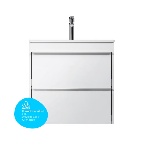 Waschtischunterschrank mit zwei Schubladen und Umweltfreundlich E05 Siegel für Platten