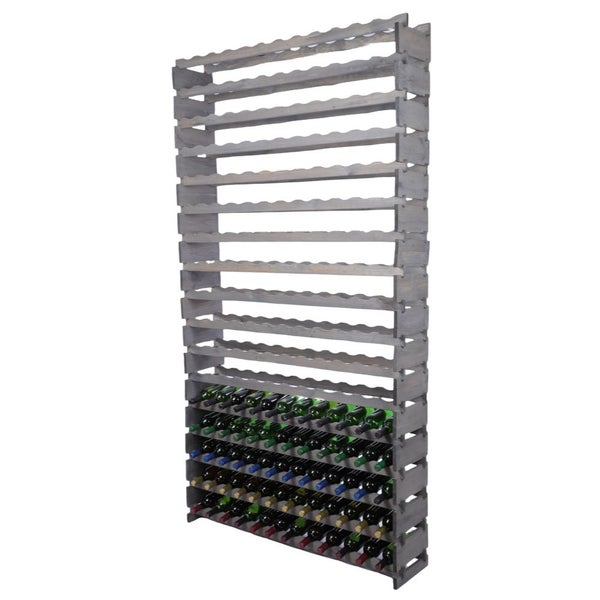 Weinregal VINOTECA FLEX PRO HxBxT 233x123x28cm 204 Flaschen auf 17 Ebenen Massives Kiefernholz Grau