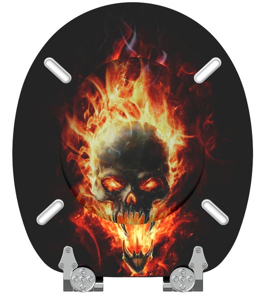 WC-Sitz mit Absenkautomatik Totenkopf