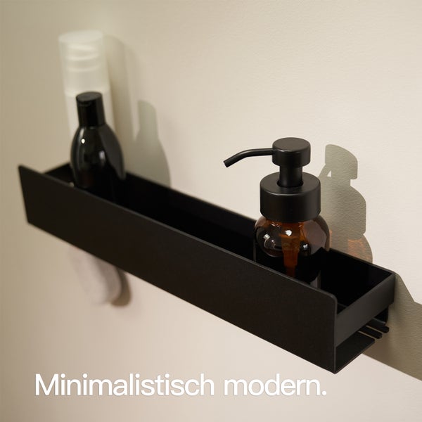 Designfabrik Hamburg Duschablage ohne Bohren Schwarz 42cm