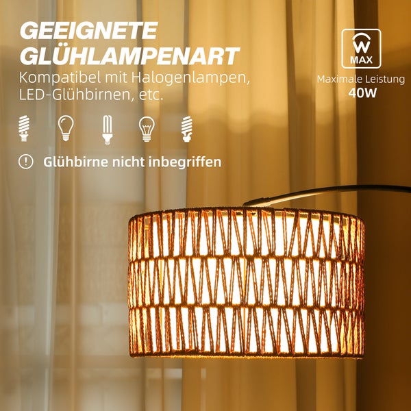 Geeignete Glühlampenart: Kompatibel mit Halogenlampen und LED-Glühbirnen, maximale Leistung 40 Watt, Glühbirne nicht inbegriffen.