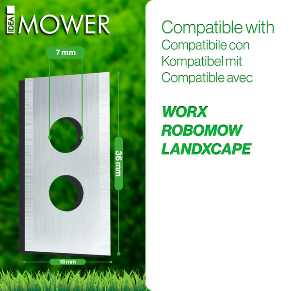 Messer für Rasenmähroboter, 36 x 18 Millimeter